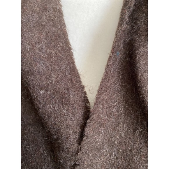 Geoffrey Beene Scarf Brown 100% Wool Fringed Neck Warmer Wrap Made in Italy 54" - Picture 2 of 4